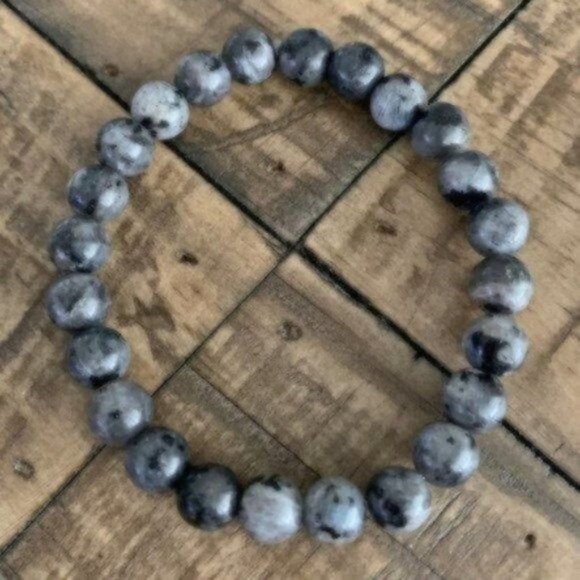 8mm Larvikite Chakra Bead Stretch Bracelet - Picture 8 of 8